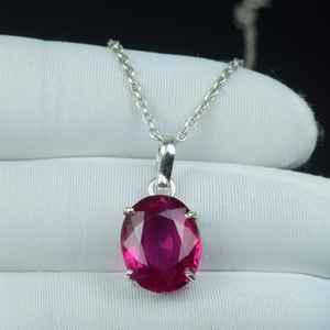 จี้ทับทิมสีชมพูธรรมชาติ เงินแท้ 925 สไตล์วินเทจ สร้อยคอพลอยประจำเดือนกรกฎาคม ของขวัญแทนความรักและความหลงใหล - Product Image 1