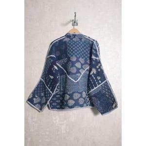 Veste imprimée Kantha vintage bohème pour femmes, manteau en patchwork de coton indien, vêtement ethnique fait main - Product Image 6