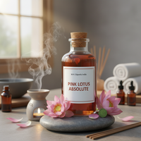 Huile absolue de lotus rose pur, Nelumbo Nucifera, qualité thérapeutique, ingrédient de parfumerie florale naturelle, extrait par solvant