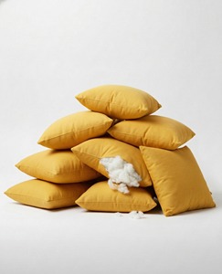 Yellow cotton cushion cover premium soft <b>pillow</b> cover for <b>sofa</b> bed home decoration durable washable fabric cushion cover - Product Image 3