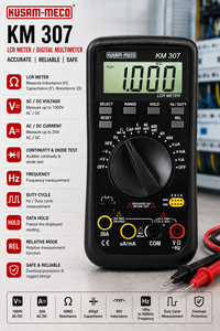 Multimètre numérique Kusam Meco 307, mesureur LCR, précision de classe 0,1, affichage 4 chiffres, plage de courant 10A jusqu'à 1000V, fonction automatique - Product Image 2