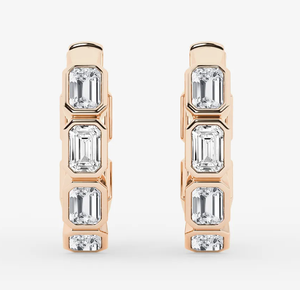 <b>Hoops</b> <b>Earrings</b> Diamond <b>Earrings</b> Gold and <b>Silver</b> <b>Earrings</b> Lab Grown Diamonds <b>Earrings</b> <b>Hoops</b> Fine Jewelry for Women - Product Image 4