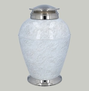 Urne classique avec finition mate, design traditionnel, base argentée, cadeau de sympathie rond - Product Image 1