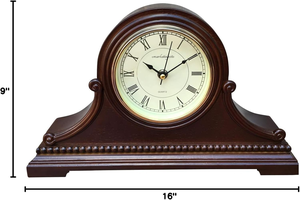 Horloge de cheminée en bois avec carillons de Westminster, horloge de table traditionnelle en bois avec sonnerie horaire pour la décoration du salon, du bureau à domicile - Product Image 4