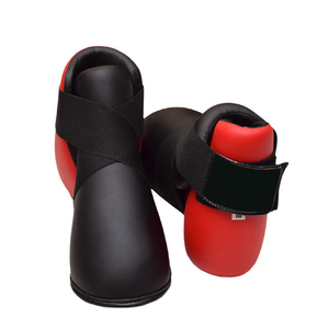 Black Faux Leather Boxing Shoes with <b>Red</b> Elastic Bands Shock Resistant <b>High</b> <b>Top</b> Training Footwear - Product Image 5