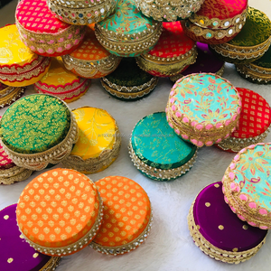 Caja de dulces decorativa india, Laddu, dulces, contenedor de dulces para regalo de devolución de boda Shagun, inauguración de la casa, cajas de recuerdo de fiesta - Product Image 2