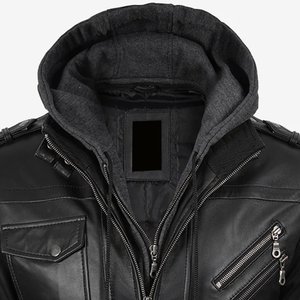 Chaqueta con capucha negra con logotipo personalizado RTS Wholesale para hombre, chaqueta de cuero vintage para hombre, chaquetas de alta calidad para hombre, chaqueta de invierno Highstreet - Product Image 6