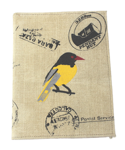 Cuadernos Hechos a Mano con Papel Reciclado de Algodón, Tapa Dura, Recargables, con Diseño de Pájaros Impresos en Serigrafía Multicolor - Product Image 1