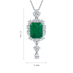 Collier pendentif en diamant de laboratoire taille émeraude, argent 925, clarté VS-VVS, certifié IGI, bijoux de luxe pour femmes - Product Image 2