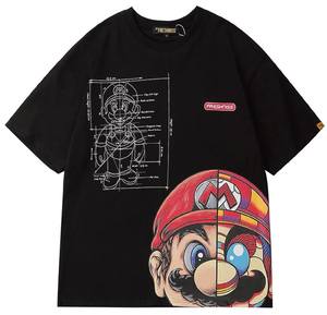 T-shirt Homme Oversize Imprimé Puff Manches Courtes Style Urbain Tendance Coton Respirant Été Décontracté Hip Hop Motif Graphique - Product Image 3