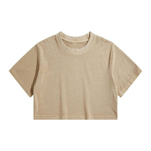 Débardeur court oversize coupe ample décontracté 100% coton été manches courtes mode logo avant - Product Image 5
