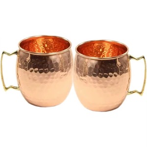 Mug à Moscow Mule haut de gamme pour hôtels/restaurants, en cuivre de qualité supérieure, style bohème, avec impressions de logo. - Product Image 2