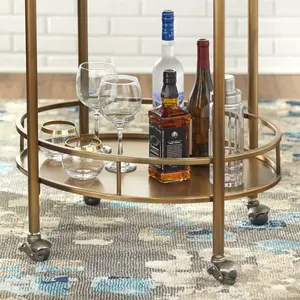 Chariot roulant en métal fait main pour l'hôtellerie, chariot de bar moderne en métal fait main, plaqué, sûr, Zahid Exports - Product Image 2