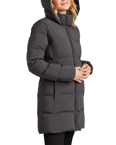 Winter Fashion Black Hooded Zipper <b>Fur</b> Women's Long Customized Breathable Windproof Wool Linen <b>Lined</b> Puffer Long Parka <b>Jacket</b> - Product Image 2