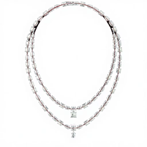 Collier en moissanite taille princesse plaqué or blanc, argent sterling 925, certifié GRA, cadeau de mariage pour femme - Product Image 5