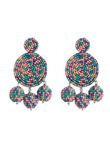 Pendiente de flor de lujo de moda para mujer en nueva moda bordado con cuentas hecho a mano diseño de lujo Multicolor - Product Image 2