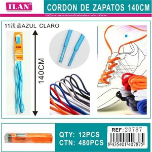 Laccio per Scarpe Ilan 140 Cm Blu Chiaro per Sneakers - Product Image 3