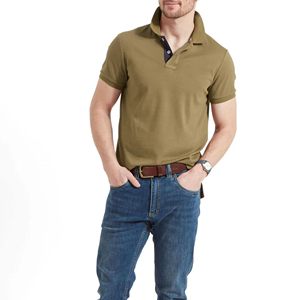 Polo para Hombre, Primavera y Otoño, Casual, Nuevo, Color Marrón, Manga Corta - Product Image 3