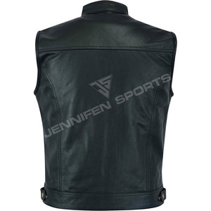 Chaleco de Motocicleta de Cuero Genuino para Hombre, Hecho con Calidad Premium para Motociclistas que Buscan una Opción de Equipo de Conducción Elegante, Limpio y Duradero - Product Image 3