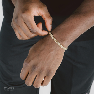 Bracelet chaîne cubaine Moissanite pour homme en argent 925, passe le test du diamant, entièrement serti de pierres - Product Image 4