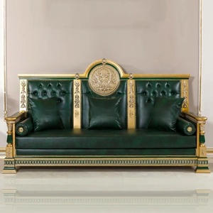 ชุดโซฟาคลาสสิกยุโรปสุดหรู โครงไม้มะฮอกกานี เฟอร์นิเจอร์ห้องนั่งเล่นสไตล์วิลล่า ผลิตในอินโดนีเซีย - Product Image 4