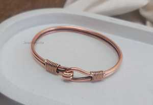 Pulsera de Cobre Puro Ajustable, Brazalete de Cobre Puro - Hecho a Mano en India por N.S Overseas - Product Image 4