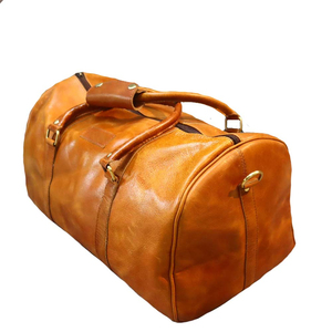 Bolsas de Viaje de Cuero 100% Genuino para Hombre y Mujer / Bolsa de Viaje Impermeable de Alta Calidad Hecha en Fábrica y Personalizada - Product Image 1