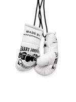 Porte-clés miniature Harry Johnson en cuir blanc avec fermeture auto-agrippante, léger, personnalisable, équipement de boxe de haute qualité pour adultes, respirant