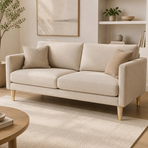 Patas de Muebles de Madera Maciza con Puntas de Latón, Diseño Redondo Minimalista para Mesa de Sala de Estar, Fácil Instalación, Patas de Sofá de Madera Maciza - Product Image 5