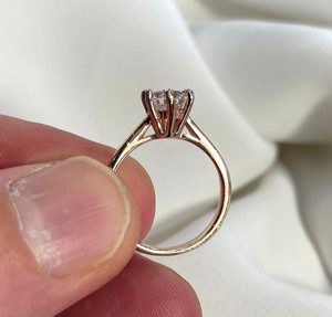 Top Selling 925 Sterling Silver Gold Plated 6mm <b>CZ</b> Minimalist Semi Mount Prong Setting Solitaire Wedding <b>Ring</b> Fine Jewelry Gift - Product Image 5