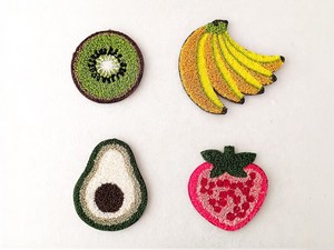 Juego de Posavasos Bordados con Frutas - Posavasos para Bebidas Hechos a Máquina, Kiwi, Plátano, Aguacate, Fresa, Decoración Linda para Cocina, Regalo para el Hogar - Product Image 1