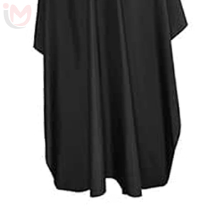 Cape de coiffure noire en polyester résistant à l'eau, antistatique, avec taille réglable, tablier de barbier pour salon - Product Image 3