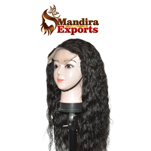 Peluca de Cabello Humano Ondulado Barato de la India, Tamil Nadu, 100% Sin Procesar, Remy, Cutícula Alineada, Color Natural, Doble Trama Fusionada a Máquina - Product Image 5