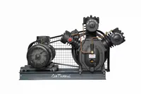 Compresor de Aire de Pistón de Doble Etapa de Alta Resistencia con Tanque Receptor de Aire, Sistema de Aire Comprimido Industrial para Manufactura