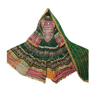 ชุดเดรสชาวอัฟกันคูชี คุณภาพดีที่สุด ขายส่ง ชุดเดรสอินเดียแบบดั้งเดิม บันจารา ปักลายลูกไม้ตกแต่ง ชุดแต่งงานสั่งทำพิเศษสำหรับผู้หญิง - Product Image 1