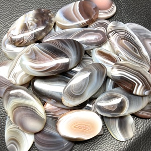 Ágata Natural de Botsuana, Piedra Preciosa Suelta Ovalada Convexa Circular Lisa con Reverso Plano, Corte para Joyería, Piedra Natural Esmeralda - Product Image 5