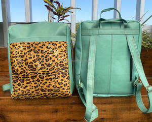 Nueva moda de cuero reciclado para viajes de negocios, mochila escolar para acampar, mochila con estampado de animales, mochila convertible multifunción - Product Image 4