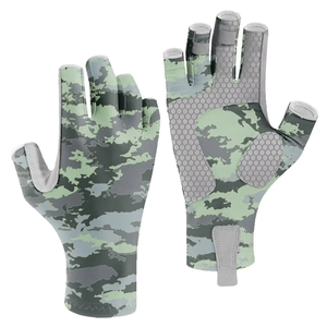 Gants de navigation pour hommes et femmes, en cuir durable, fermeture auto-agrippante, impression réfléchissante, protection UV, anti-soleil, adhérence, pêche à la mouche en extérieur - Product Image 1
