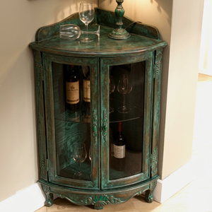 <span class=keywords><strong>Meuble</strong></span> <span class=keywords><strong>d</strong></span>'<span class=keywords><strong>angle</strong></span> en bois massif de style français classique pour salon <span class=keywords><strong>d</strong></span>'hôtel de luxe, vitrine à vin en verre courbé, mobilier FF&E OEM - Product Image 6