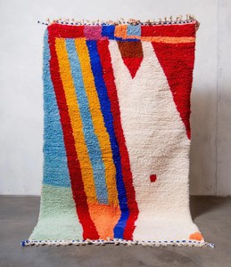Tapis marocain en laine fait main coloré Beni Mrirt, tapis marocain tissé à la main, décoration intérieure en jute, OEM - Product Image 3