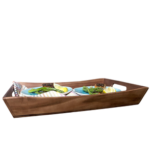 Plateau de service en bois de manguier de super qualité de forme rectangulaire avec poignées sculptées à la main pour un bar et un restaurant exportateur en gros - Product Image 6