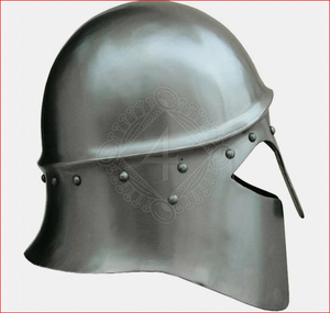 Casco Corintio Griego Medieval de Acero con Pluma Negra en la Corona - Product Image 3