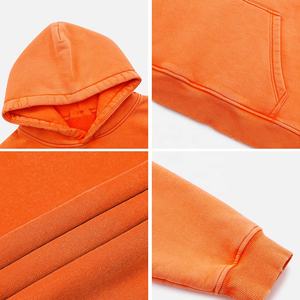 Sweat-shirts en coton mélangé surdimensionnés et délavés personnalisés à la mode pour hommes - Product Image 5