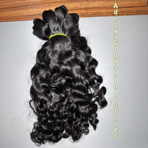 Extensions de cheveux humains indiens 100% naturels, bouclés, en lots, provenant d'un seul donneur, double trame, directement de l'usine - Product Image 3