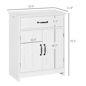 Mobile Bagno Salvaspazio in Rattan e MDF, Minimalista/Lusso, 2 Ante, Cassetto, Ripiano Regolabile, Bianco, per Casa/Hotel - Product Image 3