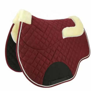 Tapis de selle en cuir matelassé marron tout usage pour le dressage et le saut d'obstacles, doublé polaire pour l'équitation - Product Image 4