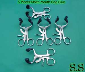 ชุดเครื่องมือผ่าตัดทางทันตกรรมแบบแมนนวล 5 Molt Mouth Gag สีฟ้า ขนาด 4.5 นิ้ว ทำจากสแตนเลสสตีล โดย Dentavex - Product Image 2