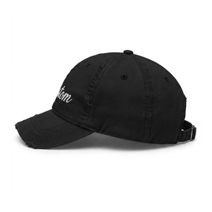 Casquette de baseball personnalisée, style Dad Hat, broderie de logo, boucle métallique, tissu vieilli, style non structuré, visière incurvée, décontractée, en coton, unisexe - Product Image 2