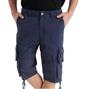 Shorts cargo pour hommes de couleur bleu Bermuda, vêtements de chasse, de randonnée, de voyage, vêtements de travail, shorts cargo d'été avec poches - Product Image 1
