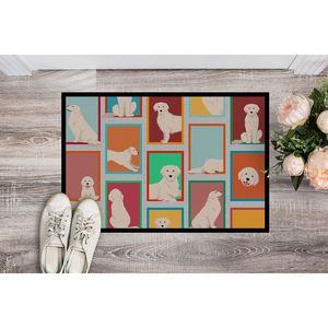 Lots Cream Golden Retriever Non-Slip <b>Doormat</b> 24H X 36W Indoor Outdoor Entryway Rug <b>Washable</b> Low Pile Front Door Mat - Product Image 2